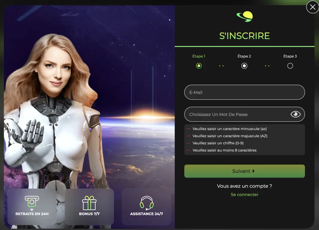 Space Fortuna s'inscrire